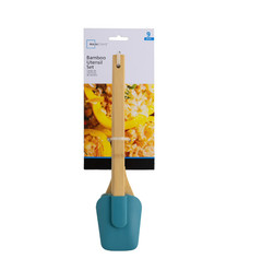 9 Piece Bamboo Kitchen Utensil Set Blue Cooking Gadgets Collection