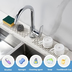 Silicone Faucet Splash Guard Cream White/Beige Kitchen Dish Drying Mats
