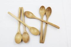 6PCS -Wood Spoons Soup Eco Friendly Japanese Tableware Natural Wooden USA Seller