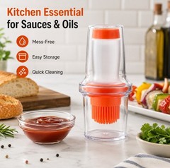 All-in-One Silicone Oil Bottle Brush-Pastry Baking & Basting Brush, Kitchen Tool