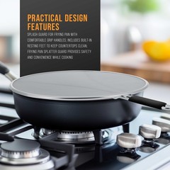 13″, 11.5″, 9.5″ Stainless Steel Fine Mesh Splatter Screen Set, Black Handles