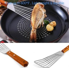 Fish Spatula Stainless Steel, Metal Slotted Spatula for Non-Stick Cookware(Pak2