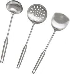 Stainless Steel Kitchen Utensils Set 3 Pcs Cooking Tools, Spatula, Ladle, Spoon
