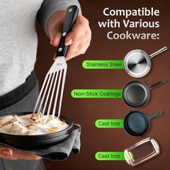 MIU Fish Spatula Stainless Steel, Flexible, Polished Metal, Corrosion Resista…