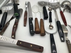 28 Metal + Plastic Wooden Stainless Kitchen Utensils Tools Fork Knife Mashers ++
