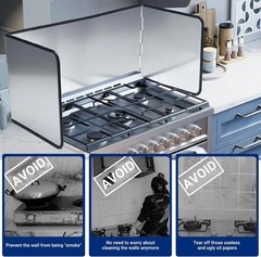 3 Sided Splatter Guard,Foldable Stainless Steel Oil Splatter Screens for Fryi…
