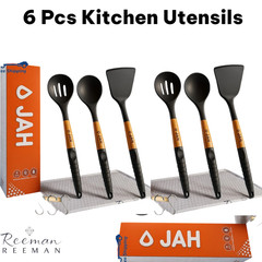 6 Pcs Kitchen Utensils Non Stick Silicone Cooking Set Dishwasher Safe BPA Free