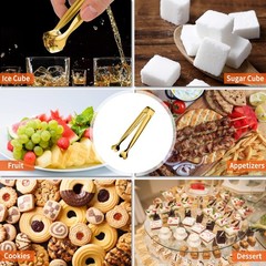 SERVING TONGS 12PACKS STAINLESS STEEL SUGAR TONGS 5.3INCH SMALL TONG KITCHEN APP