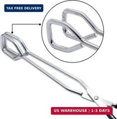 Stainless Steel Kitchen Scissor Tongs 10in Heavy Duty Set of 2