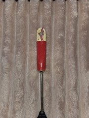 Vintage Slotted Serving Spoon Red Wood Androck United States Of America Stamped