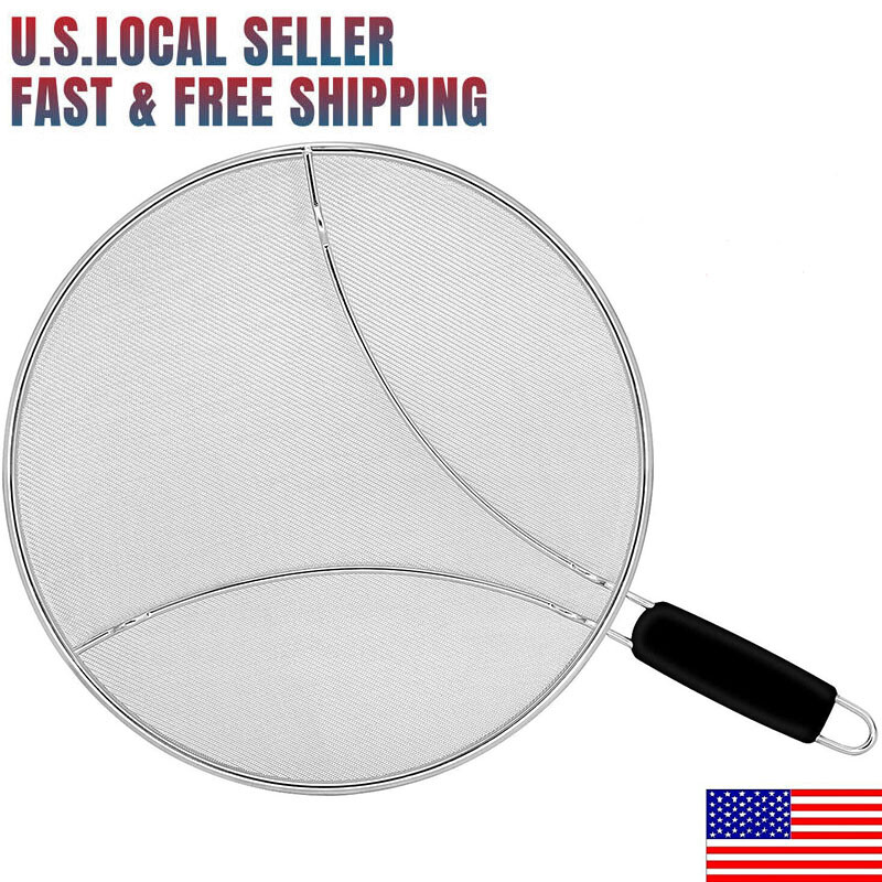 Oil Grease Splatter Screen for Frying Pan 11.3″ Splash Guard Prevent Protect