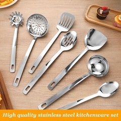 7Pcs Stainless Steel Cooking Utensils Set Spoon Spatula Ladle Kitchen Utensils