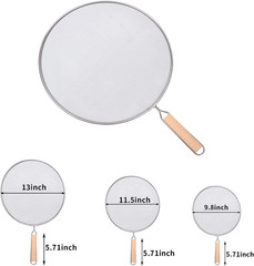 3 Pieces Grease Splatter Screen for Frying Pan, Splatter Guard Mesh Stainless St