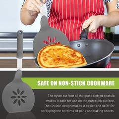 Jumbo Nylon Spatula, Non-Stick, and Dishwasher Safe-Ideal for Cooking – Grey