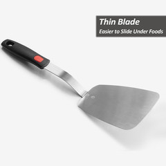 Stainless Steel Flexible Spatula Solid Turner, Thin Metal Spatula for Cast Iron
