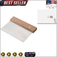Dishwasher Safe Dough Scraper 6″ x 3″ – Stainless Steel with Wood Handle