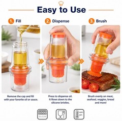 All-in-One Silicone Oil Bottle Brush-Pastry Baking & Basting Brush, Kitchen Tool