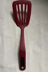 KitchenAid Spatula Turner Slotted Red & Silver Kitchen Aid Flipper for skillet