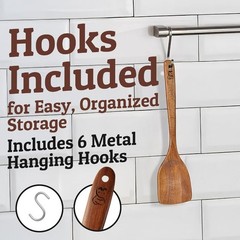 6 PC Teak Wood Wooden Spoons for Cooking Tools Kitchen Utensils Spatula Set