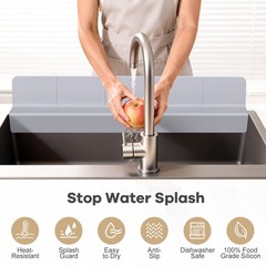 Protector antisalpicaduras para fregadero con ventosas, agua de silicona