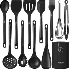 Heat Resistant Silicone Cooking Utensils Set – Nonstick Kitchen Tools, BPA Free,