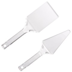 Cake Spatula Set 2-Piece – Clear Plastic Heavy Duty – Free Shipping