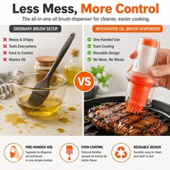 All-in-One Silicone Oil Bottle Brush-Pastry Baking & Basting Brush, Kitchen Tool
