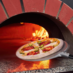 Turning Pizza Peel, 9 Inch Aluminum Perforated Peel with Detachable 33 or 48 Inc