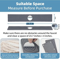 Diatomite Stone Faucet Mat for Kitchen Sink Sink Stone Quick Dry Around Fauce…