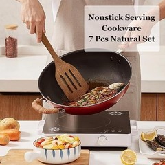 7Pcs Natural Acacia Wooden Kitchen Utensil Set Wooden Cooking Tools for Home