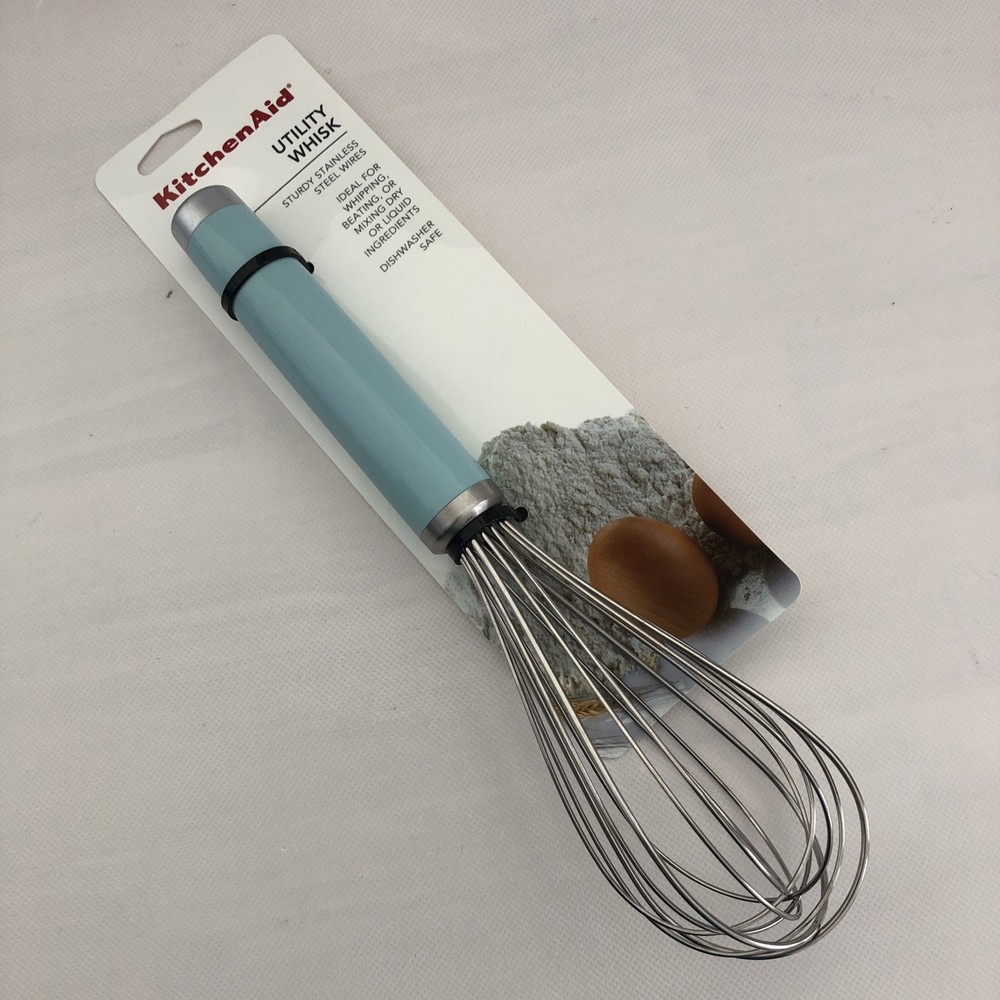 New KitchenAid Mineral Water Ice Blue Light Aqua Utility Whisk