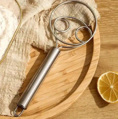 1 pc Stainless Steel Danish Dough Mixer Handheld Bread Whisk for Baking, Cooking