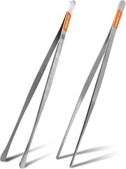 12-Inch Cooking Tweezers, 2-Pack Stainless Steel Kitchen Tongs | Two 12-inch …