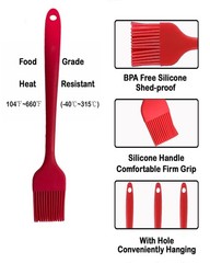 3 Pcs Silicone Pastry Brush Heat Resistant Basting Food Brush for Oil Sauce