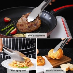 304 Stainless Steel Kitchen Cooking Tongs, 9″ and 12″ 16″