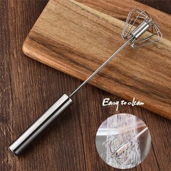 3x Stainless Steel Egg Whisk,Hand Push Rotary Whisk Blender,Versatile Easy Whisk