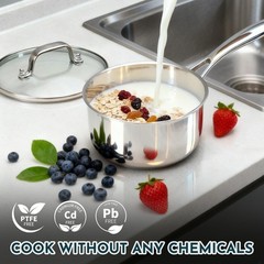 3 Ply Stainless Steel Cookware Set, AIVIKI 10-Pieces 10pcs,