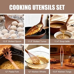18-Piece Silicone Utensil Set & Knife Set | Dishwasher-Safe Kitchen Tools, Organ