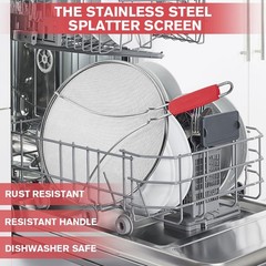 PLACHIDAY Splatter Screen for Frying Pan & Food Strainer,13 Inch Stainless St…