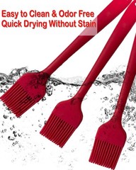 3 Pcs Silicone Pastry Brush Heat Resistant Basting Food Brush for Oil Sauce