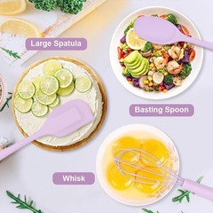 Kitchen Cooking Nonstick Silicone Utensils Set 11 pcs – Purple | Spatula Set …