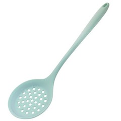 Silicone Slotted Spoon Heat Resistant Colander Strainer Skimmer Green Unit