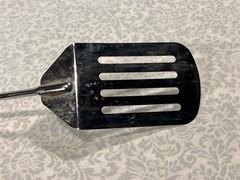 Vtg 1970s Prestige Steel Cooking Spatula Frying Pan Slotted Egg Flipper White