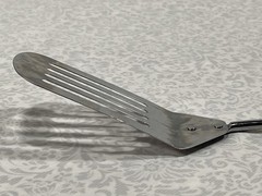 Vtg 1970s Prestige Steel Cooking Spatula Frying Pan Slotted Egg Flipper White