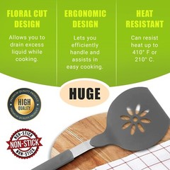 Jumbo Nylon Spatula, Non-Stick, and Dishwasher Safe-Ideal for Cooking – Grey