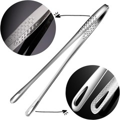 2× 11 Inches Kitchen Tongs Korean BBQ Tweezers for Cooking Stainless Steel USA