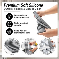 2-Piece Sink Splash Guard – Upgraded Silicone Draining Mats, Faucet Draining …