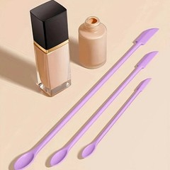 3pcs Reusable Silicone Spatulas, Eco-Friendly Cosmetic Jar Scrapers, Portable f