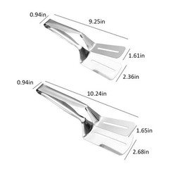 2 Pack Multi Purpose Spatula Tongs Stainless Steel Kitchen Cooking Serving Set