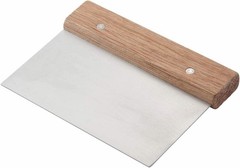 Dishwasher Safe Dough Scraper 6″ x 3″ – Stainless Steel with Wood Handle